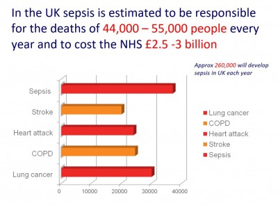 Table showing how many deaths are caused by Sepsis every year