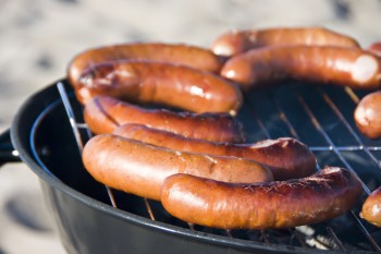 sausages on a barbecue
